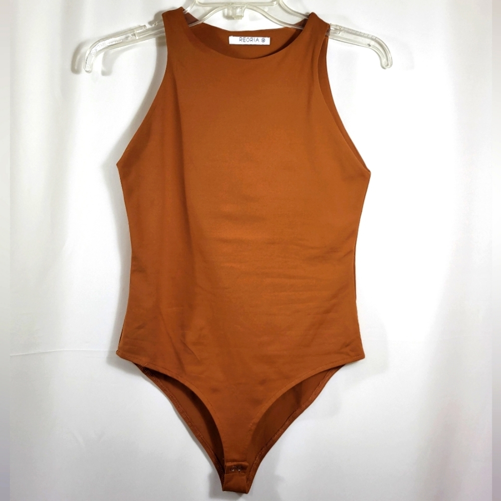Reoria bronze colored buttery soft bodysuit women's M  #1308